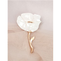Брошь Магнолия белая / 3860-2 /уп 24/