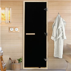 Дверь для бани и сауны «Блэк», 190×70 см, стеклянная