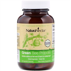 NaturaNectar, Green Bee Propolis, 60 вегетарианских капсул