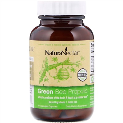 NaturaNectar, Green Bee Propolis, 60 вегетарианских капсул