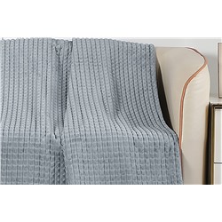 Плед Амели,велсофт Carre, 100% полиэстер, Светло-серый