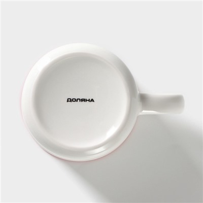 Кружка фарфоровая Доляна «14 февраля. Сердце», 370 мл, цвет белый