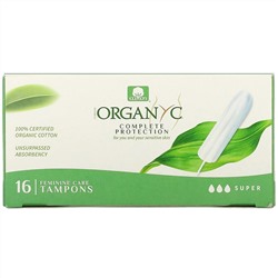 Organyc, Organic Tampons, Super, 16 Tampons