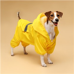 Комбинезон для собак, демисезонный с подкладом, размер S (ДС 25, Ог 37 см), жёлтый