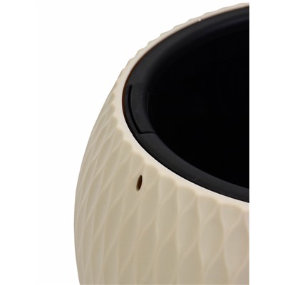 Кашпо для цветов «Жемчужина», 4 л, d=29 см, h=19.5 см, пластик, со вставкой, бежевое