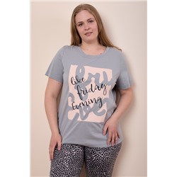 Пижама футболка и капри М325295Пср