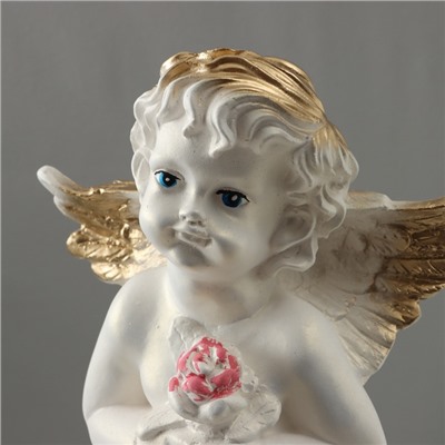 УЦЕНКА Фигура "Ангел большой" перламутр 44х20х15см