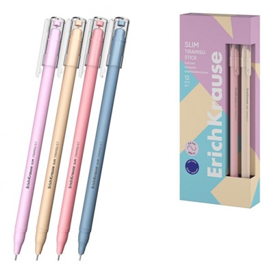 Ручка шариковая Slim Stick Tiramisu синяя 0.7мм 61045 ErichKrause