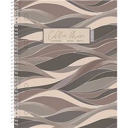 Тетрадь 120л клетка на спирали 4 цв. разделителя твердая обложка "Кофейный муар" многоуровневая перфорация (094306) 35490 Хатбер