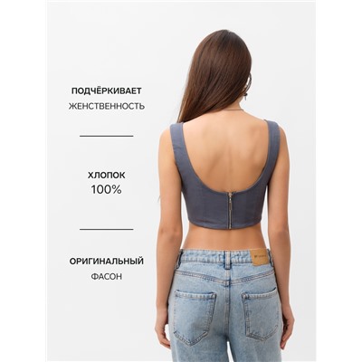 Корсет женский джинсовый MIST: Denim, размер 48, графит