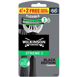 Станок для бритья одноразовый Schick (Wilkinson Sword) Xtreme-3 Black Edition (4+2шт.)