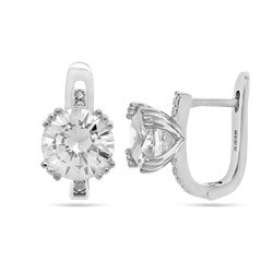 Серьги из серебра куб.циркон., ТЦ-10