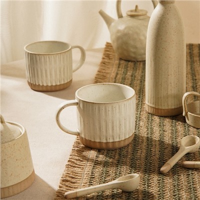 Набор кружек керамических SL Home «Виенто», 400 мл, бежевый