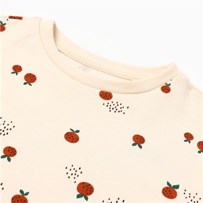 Футболка для девочки KAFTAN: Oranges, бежевая, размер 36, рост 134-140 см