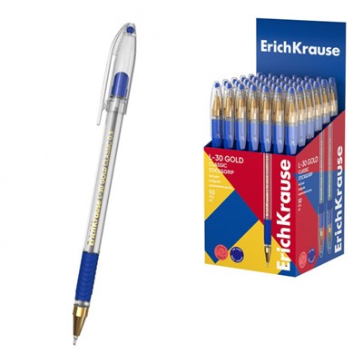 Ручка шариковая L-30 Gold Stick&Grip Classic, Super Glide Technology синяя 0.5мм 63115 ErichKrause