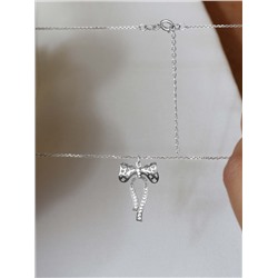 Колье из серебра с фианитами родированное - Бант 241-10-269р