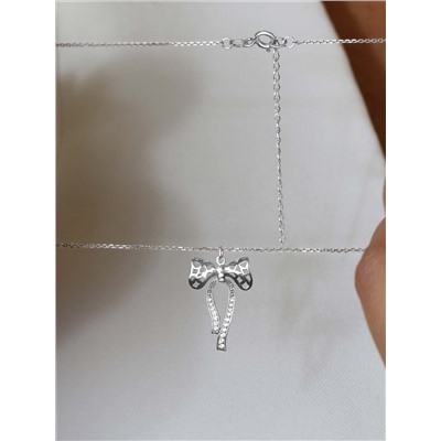 Колье из серебра с фианитами родированное - Бант 241-10-269р