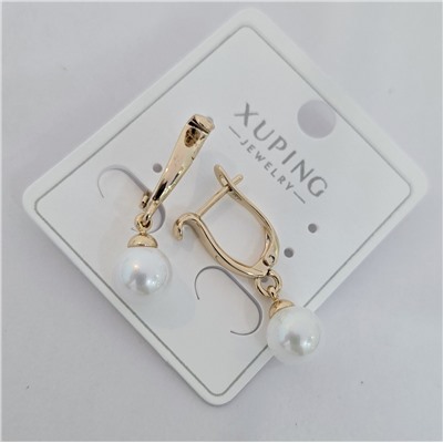 Серьги коллекция "Xuping" покрытие позолота, вставка: искусственный жемчуг, арт.004.029
