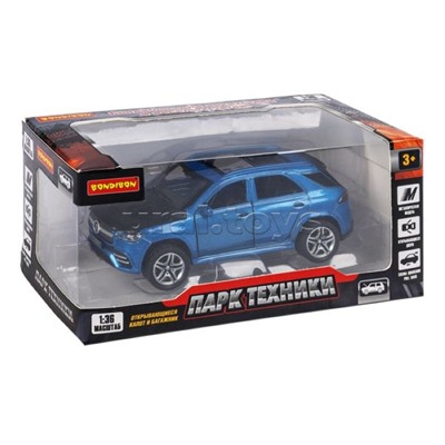 Машина метал. инерционная, М1:36, 4 открыв. двери "Парк Техники" джип синий