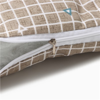 Подушка на стул «Этель. Клетка», 40×40 см, коричневая