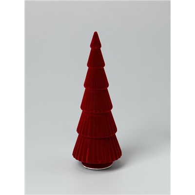 Фигура светодиодная «Ёлка красная бархатная», 5 LED, 23 см, от батареек AG13×3, свечение тёплое белое