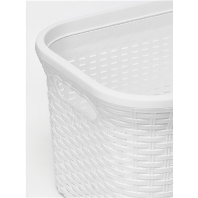 Корзина для глаженого белья «Ротанг», 32 л, 50×32.3×24.5 см, белая