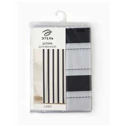 Штора для ванной «Этель» Lines, 145×180 см, полиэстер