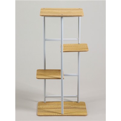 Подставка для цветов Greengo, 4 полки, 36×23×74 см, напольная, каркас металл, полки МДФ, белая