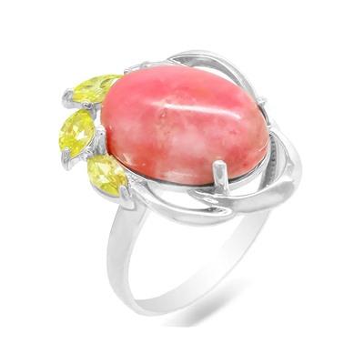 Кольцо из серебра родонит, СПН4047