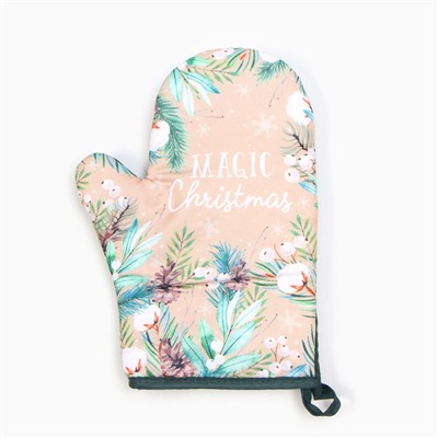 Набор подарочный «Доляна» Magic Christmas, варежка-прихватка, лопатка силикон