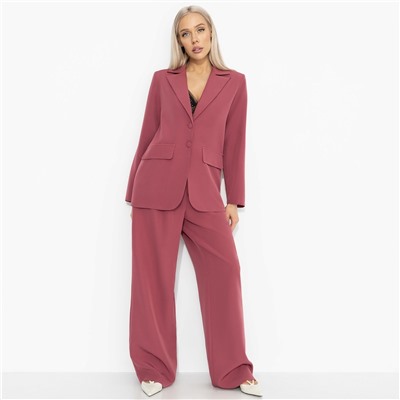 Брючный костюм элегантный, Серьезный стиль (2 в 1, малиновый десерт)