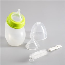 Набор для вскармливания животных DIIL, бутылочка 180 мл, 2 соски и ёршик, микс цветов