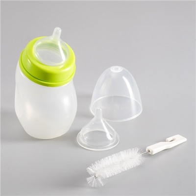 Набор для вскармливания животных DIIL, бутылочка 180 мл, 2 соски и ёршик, микс цветов