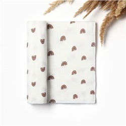 Пелёнка двухслойная «Крошка Я» Boho rainbow, 130×100 см, хлопок 100%