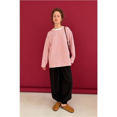 Блузка  STRIP111/01/Белый, розовый