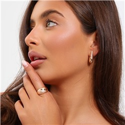 Комплект ювелирной бижутерии коллекция "Дубай" в форме капли серьги и кольцо 19 р, покрытие позолота, арт.314.893-19