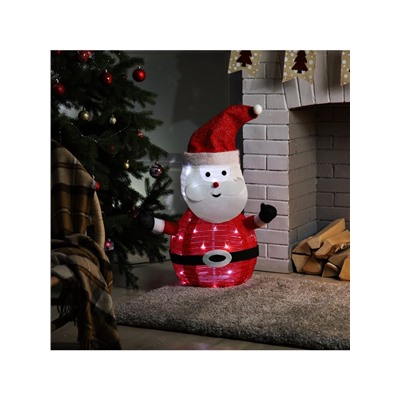 Светодиодная фигура «Дед Мороз» 35×70×35 см, металл, текстиль, 220 В, свечение белое