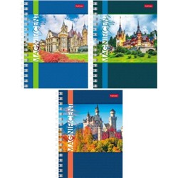 Записная книжка на спирали А6 140л клетка "Великолепные замки" (083542) Хатбер