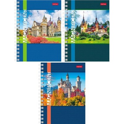 Записная книжка на спирали А6 140л клетка "Великолепные замки" (083542) Хатбер