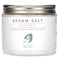 White Egret Personal Care, крем с английской солью, цитрус, 454 г (16 унции)