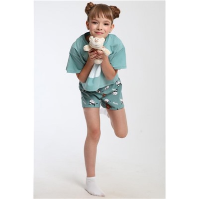 Пижама для девочки Хулиган арт. ПД-019-069 (Бирюза/бирюза)