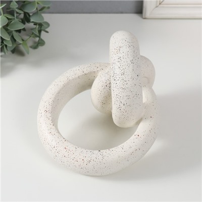 Фигурка полистоун «Абстрактный узел», белый с чёрными вкраплениями, 16.5×15×13 см