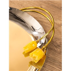 Блюдо «Тюльпаны», 44×30×3 см, нержавеющая сталь