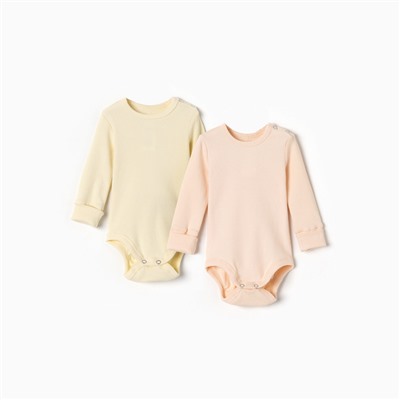 Комплект боди детских MINAKU: Basic Line BABY, рост 86-92 см, цвет молочный, кремовый