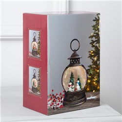 Светодиодная фигура «Дед Мороз у ёлки» 12.5×20×7.5 см, пластик, батарейки АААх3 (не в комплекте), USB, свечение тёплое белое