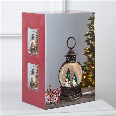 Светодиодная фигура «Дед Мороз у ёлки» 12.5×20×7.5 см, пластик, батарейки АААх3 (не в комплекте), USB, свечение тёплое белое