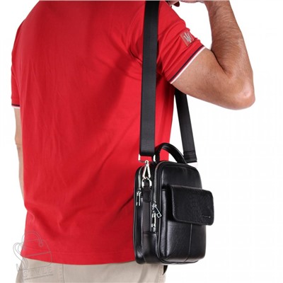 Сумка мужская кожаная 3082H black Heanbag