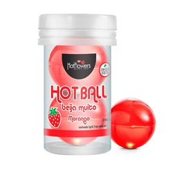 Лубрикант на масляной основе Hot Ball Beija Muito с ароматом клубники (2 шарика по 3 гр.)
