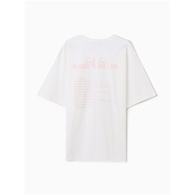 Футболка женская MIST Girl's rules, размер 42, белая