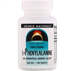 Source Naturals, L-фенилаланин, 500 мг, 100 таблеток